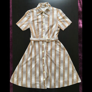 Vintage Hanamura Belted Shirtdress (≈1960s Japan)